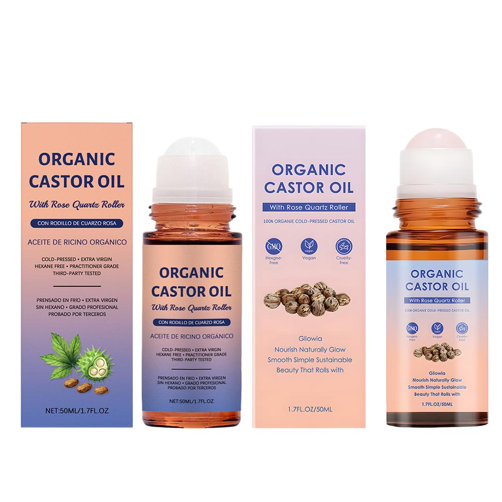 Castor Oil Cold Press - Roll‑On Organic Cold‑Pressed Castor Oil, Rose