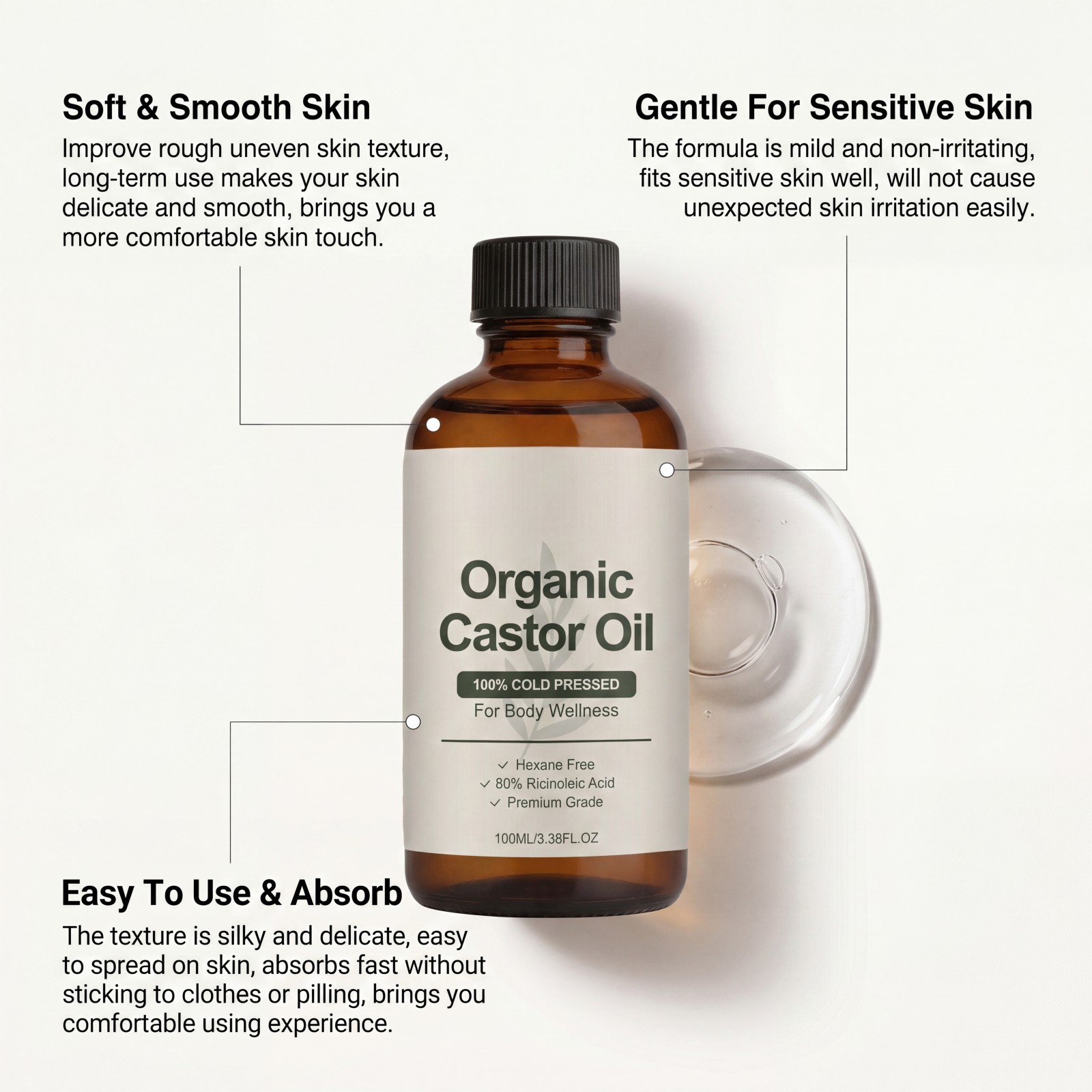 Body Moisturizer Oil Organic C - đánh giá và giá Castor Oil Cold Press