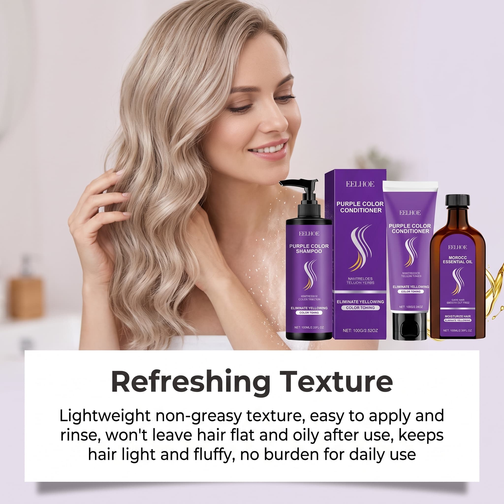 Purple Shampoo Set With Condit - đánh giá và giá Hair Care Serum
