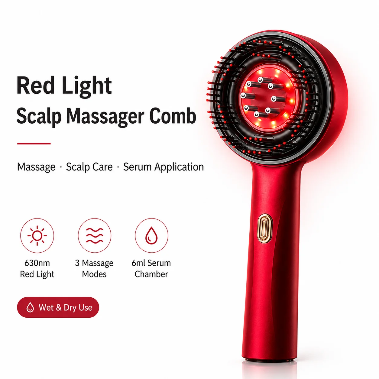 Red Light Scalp Massager Comb  - đánh giá và giá Hair Care Serum