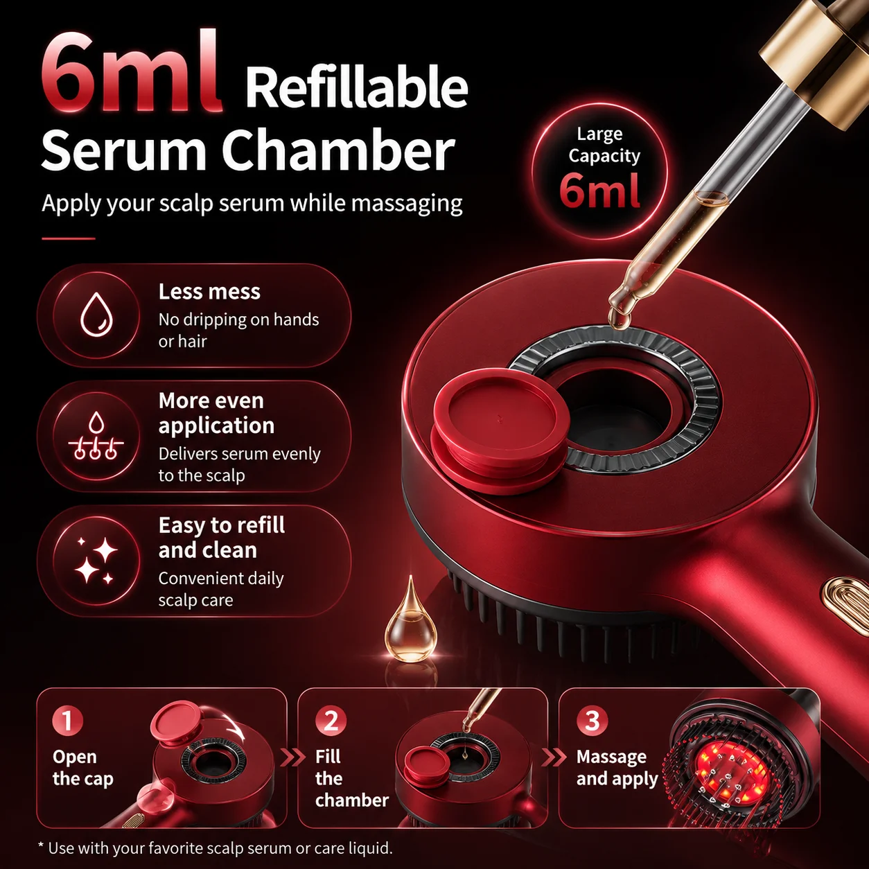 Red Light Scalp Massager Comb  - đánh giá và giá Hair Care Serum