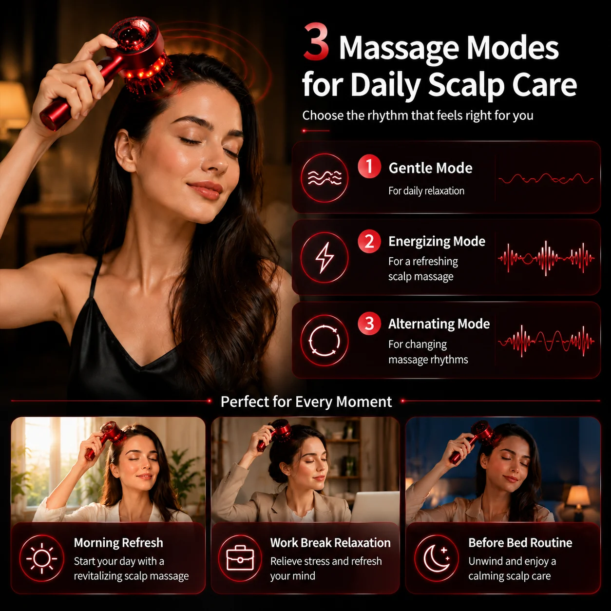 Red Light Scalp Massager Comb  - đánh giá và giá Hair Care Serum