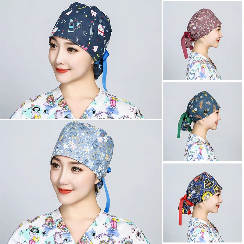Printed Surgical Cap Scrub Cot - đánh giá và giá Hair Care Hospital