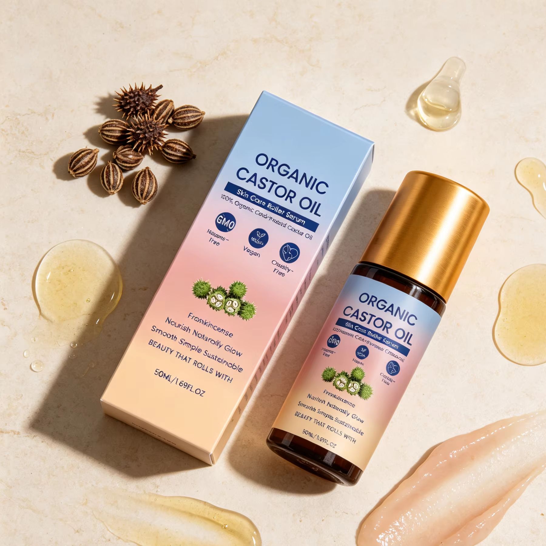 Organic Castor Oil Roll-On Col - đánh giá và giá Castor Oil Cold Press