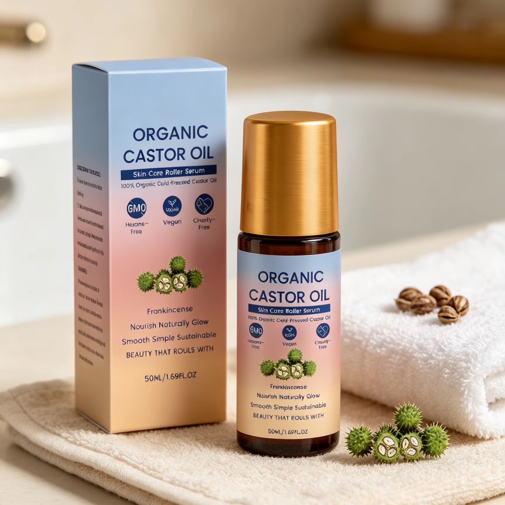 Organic Castor Oil Roll-On Col - đánh giá và giá Castor Oil Cold Press