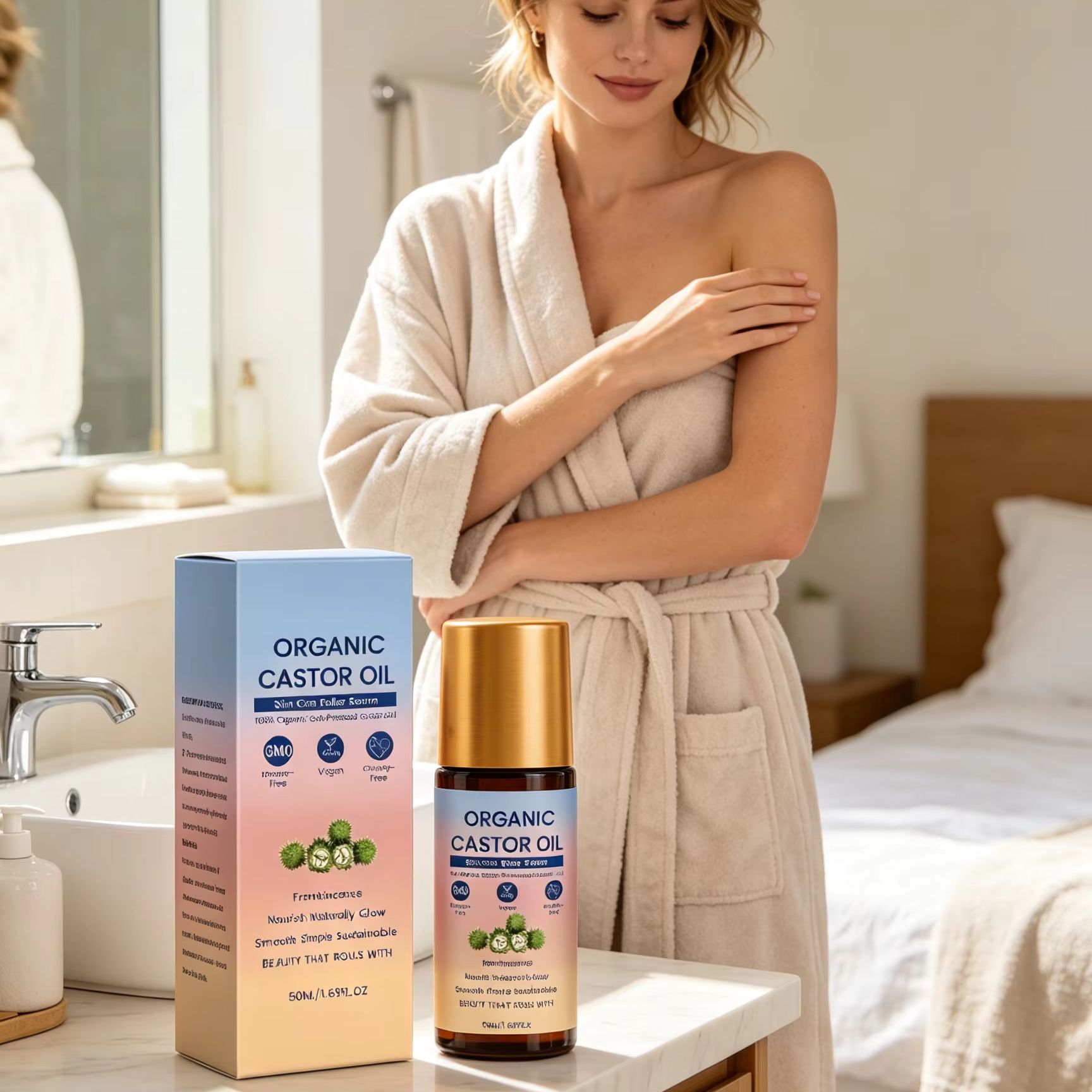 Organic Castor Oil Roll-On Col - đánh giá và giá Castor Oil Cold Press